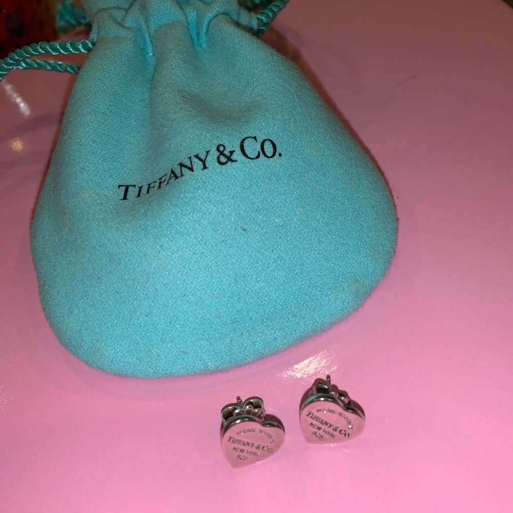 Tiffany Mini Heart Tag Earrings SS